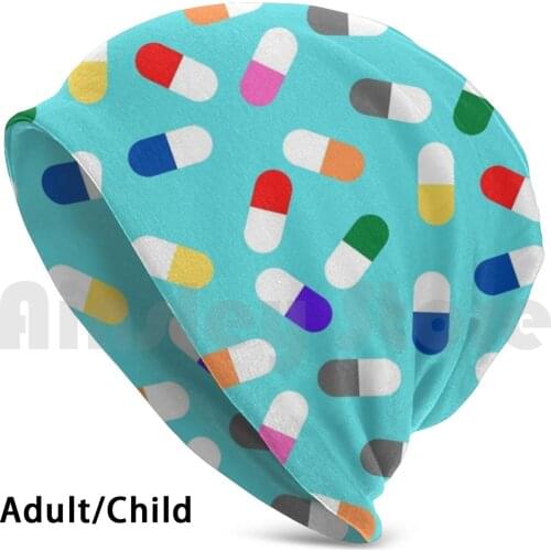 Colorful Pills Beanies Knit Hat Hip Hop Pharmacy Cute Pharmacy Pills Pills Colorful Colorful Pills Cute