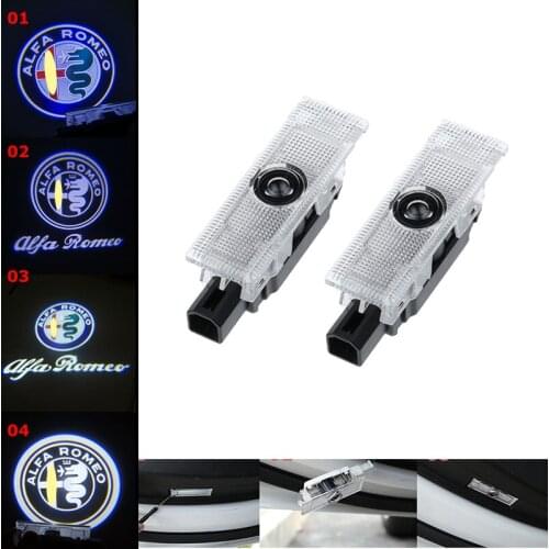 Car Door Courtesy Light For Alfa Romeo Giulia Giulietta Mito159 Stelvio Brera LED Projector Warning Lamp Auto Interior Accessory