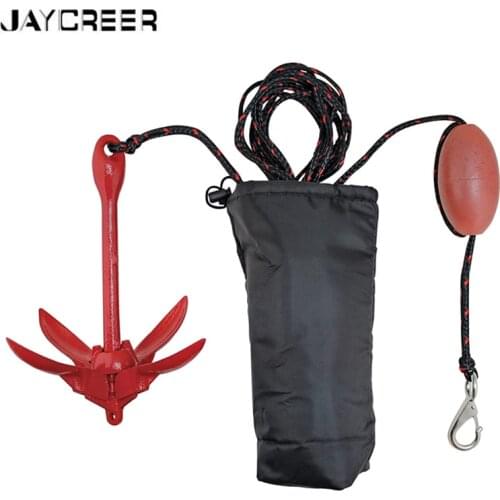 JayCreer 3.5LBS Boat Complete Grapnel Anchor Kit For Small Boats, Kayaks, PWC, Jet Ski, Paddle Boards, etc