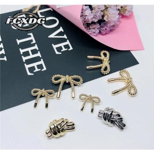 Cute Bow Shaped Metal Buttons for Shirt DIY Sewing Supplies and Accessories Buttons for Clothing Golden Button Up Shirt Women
