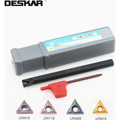 1PC DESKAR S12M-STFCR11 S12M-STFCL11 Turning Tool Holder +10PCS TCMT11 Carbide Inserts Lathe Cutter Tools Set