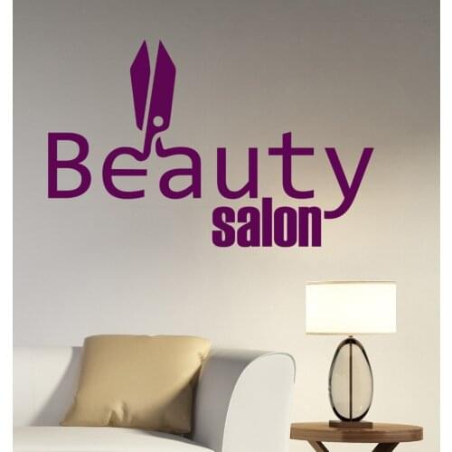 Girls Beauty Salon Wall Decal Beauty Salon Scissors Pattern Special Design Interior Haircut Hairdresser Wall Stickers DIY SYY561