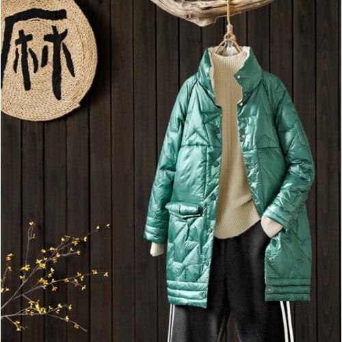 2019 new style winter down jacket Korean version literature and art leisure women coat half high collar medium style lady coats