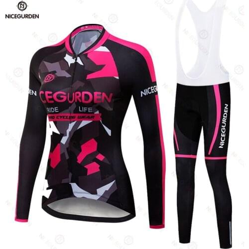 2021 new authentic womens long tight-fitting suit mountain bike bicycle clothes road bike equipment can be customized