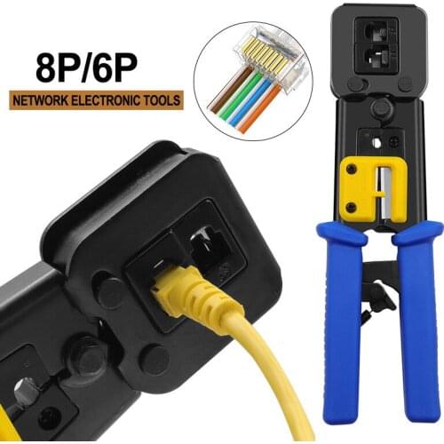 EZ RJ45 Crimper RJ45 Crimping Tool Hand Network Tool kit for Cat6 Cat5 Cat5E RJ45 RJ11 Connector 8P 6P Lan Cable Wires Pliers
