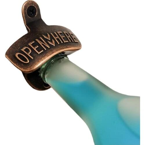 Wall Mounted Opener Zinc Alloy Vintage Wine Soda Glass Cap Beer Bottle Corkscrew Home Kitchen Accessories Bar Tools