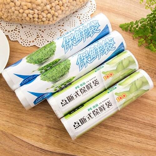 Food Fruit Storage Bag Packaging Plastic Bags Saran Wrap 1 Roll Kitchen Fresh Keeping Heat Sealer Food Saver Bag Vacuum