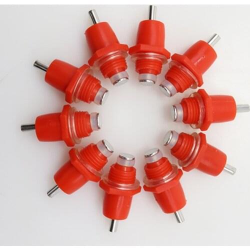 10 Pcs Chicken Red Head Drinker Chicken Waterer Nipple Drinkers With An Automatic Chicken Waterer 13mm-29mm Size