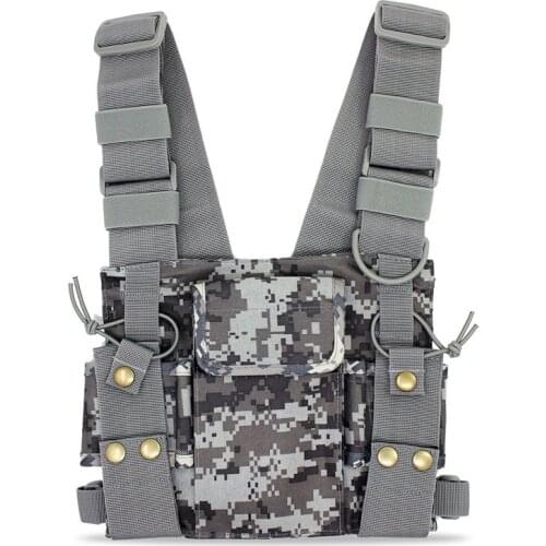 Radios Pocket Radio Chest Harness Chest Front Pack Pouch Holster Vest Rig Carry Case for 2 Way Radio Walkie Talkie for Baofeng