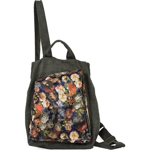 Womens Summer Day New Style Oil Painting Art Backpack Environmentally Friendly Backpack