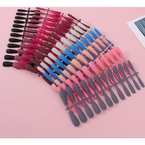 24pcs Detachable Press On Nails Matte False Nails Ballerina Wearable Fake Nails Long Coffin Full Cover Nail Tips(no Glue)