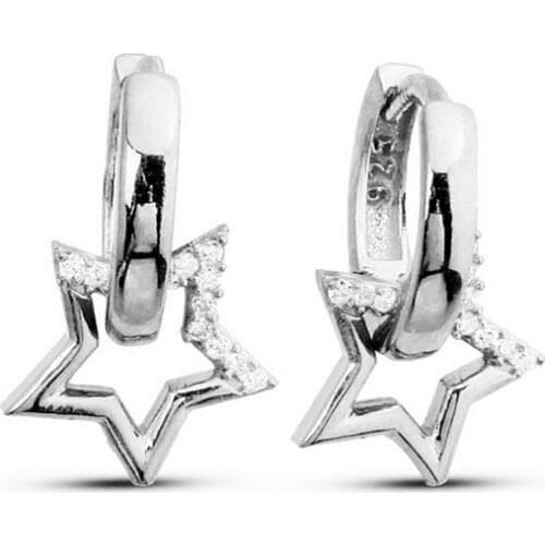Argentum Concept-Star Motif Silver Ring Earrings