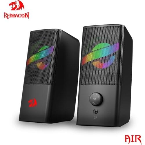 Redragon GS530 Air aux 3.5mm stereo surround music 2.0 PC Gaming RGB smart speakers column sound bar for computer PC loudspeaker