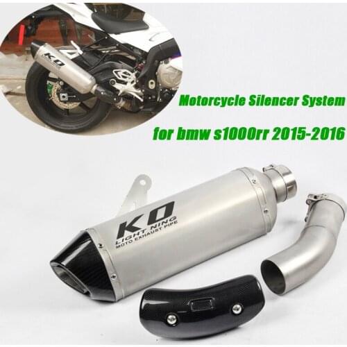 Motorcycle Link Pipe With Exhaust Muffler Tip Tubes System Set Non-destructive installation for BMW S1000RR 2015 2016