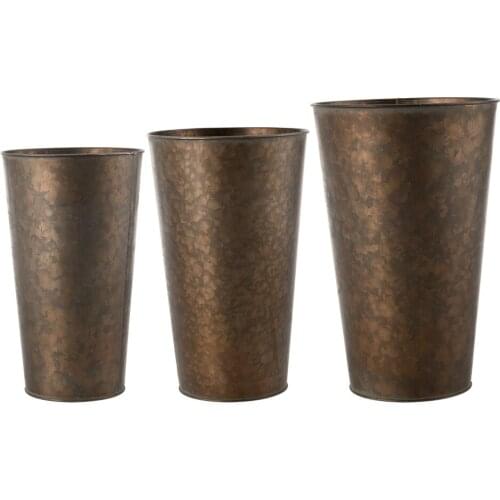 Antique Iron Flower Pots Vase Three-piece Suit Gardening Supplies Vintage Home Decoration Household Products New In 2021