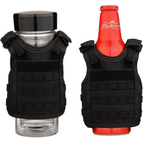Tactical Beer Military Molle vest mini Miniature Wine bottle cover vest Beverage Cooler Adjustable shoulder straps
