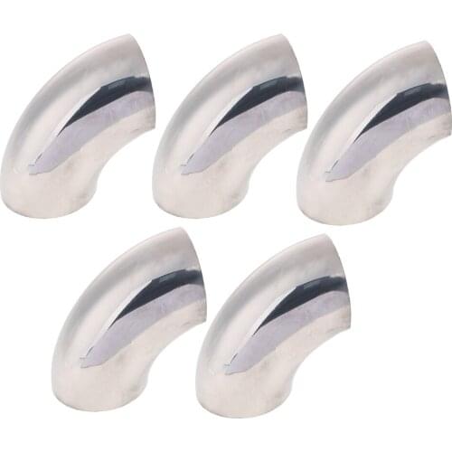 5Pcs 2.5" Ultra Tight Radius 90 Deg Weld-On Exhaust Pipe Tube Universal