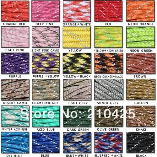 Yougle 100 Feet 8 Strand Core Reflective Paracord 650 lb Parachute Cord DIY Lanyard Rope For Camping Hiking