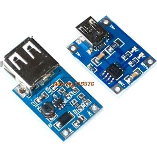 0.9V~5V 600MA USB Output charger Mini DC-DC Boost Converter + TP4056 1A Lipo Battery Charger Module lithium battery DIY Mini USB