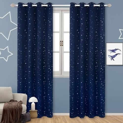 Pastoral Children Star Blackout Curtains For Bedroom Window Curtain Living Room Thickened Full Shading