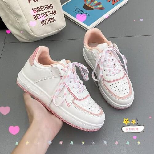 Womens Shoes 2021 Autumn New Style Pink Girls Casual Platform Sneakers
