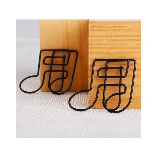 10pcs Black Note Music Paper Clip New Romantic Paper Clip Cartoon Paper Clip Shaped Paper Clip Musical Instrument