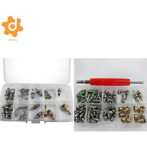 134pcs+30pcs Air conditioner Assortment AC Valve Cores HVAC Kit R12 R134A