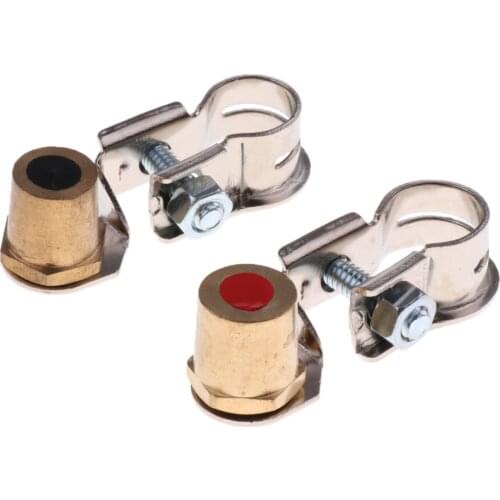 2pcs Copper Positive Negative Auto Battery Terminal Clamp Clips Connector