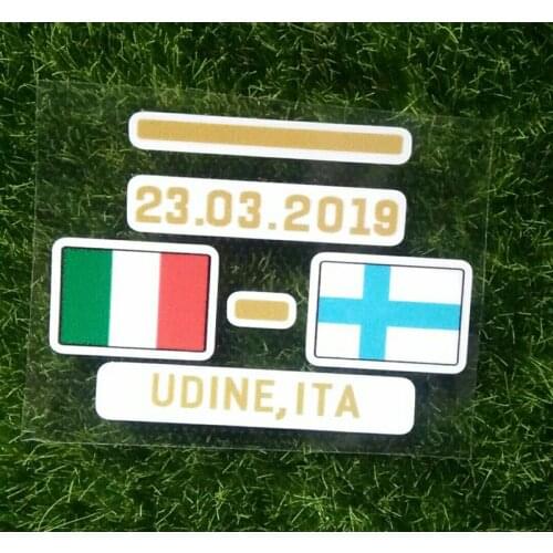 2019 Italy Match Details Italy vs Finland Game Text Details Soccer Patch Badge