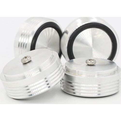 4pcs 40 x17mm audio amplifier speaker feet spikes silver Ring machine mats pads
