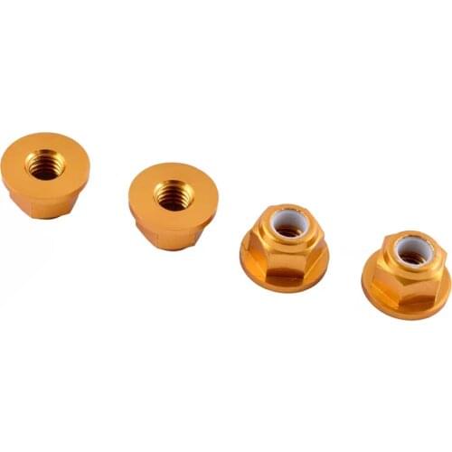 4PCS HSP M4 Aluminum Alloy 4mm Anti-Loose Flange Tire Nut 102049 (02055) Mini Hex Nut for RC Cars