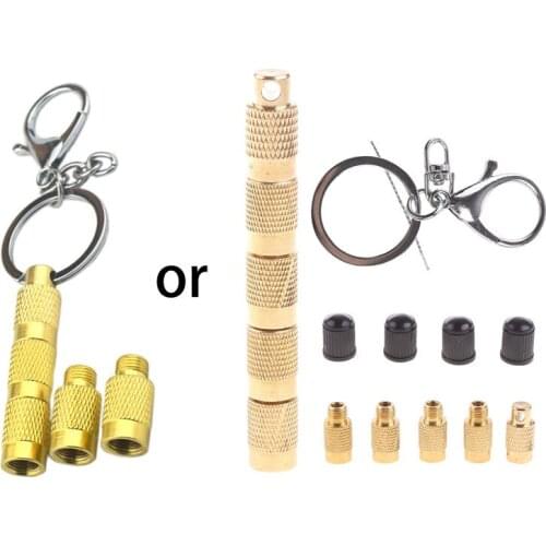 4 in 1 Tire Deflator Tools for Offroad Vehicles Tire Air Down Tool Tire Deflators Accessories with Tire Valves Caps Keychain
