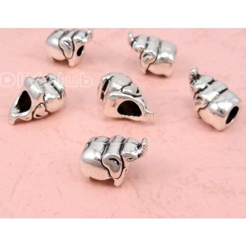 40pcs-Antique Tibetan Silver Elephant Beads 13x11x9mm