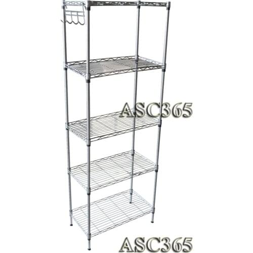 5 Tier Storage Rack Organizer Kitchen Shelving Steel Wire Shelves Metal Kitchen Shelving Rack
