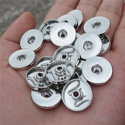 500pcs/lot Fashion Metal Diy 18mm Snap Button Cap Accessories Brass Base Diy Interchangeable Diy Snap Jewelry Findings