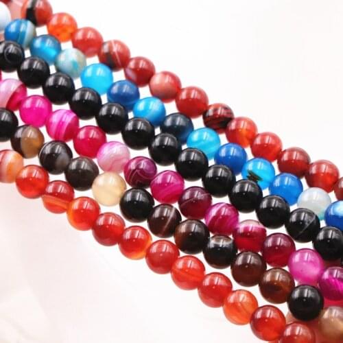 6 8 10 12mm Round Onyx Agates Loose Beads Natural Stone Veins Carnelian Beads for Jewelry making DIY Necklace Bracelet 15" A646