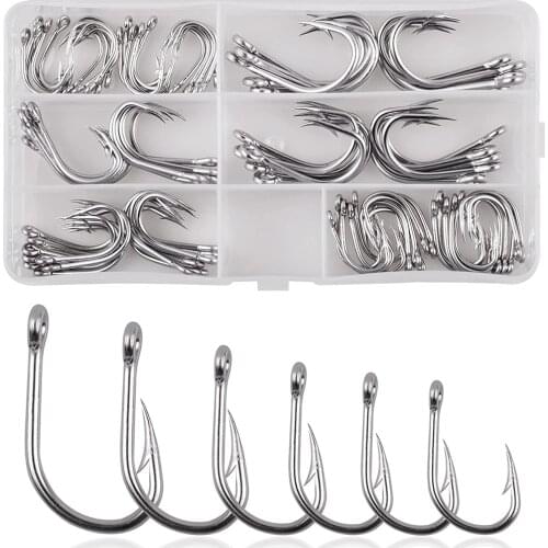85Pcs/Box 9260 Stainless Steel Fishing Hooks Sharp Sport Circle Live Bait Carp Fishing Hooks Saltwater Fishing Tackle