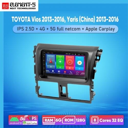 ELEMENT-5 7" 2G+32G Android 8,9,10 4G WIFI RDS DSP Car Radio For TOYOTA Vios 2013-2016, Yaris (China), Navigation GPS HIFI
