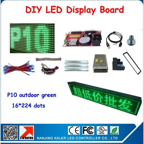 Free shipping advertising display p10 outdoor led lighting-box display screen 24*232cm programmable led display outdoor