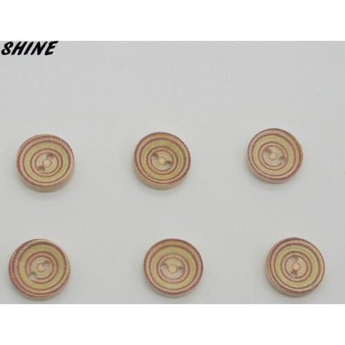 SHINE Wooden Sewing Buttons Scrapbooking Round Two Holes Circle Pattern 15mm Dia. 24 PCs Costura Botones Decorate bottoni botoes