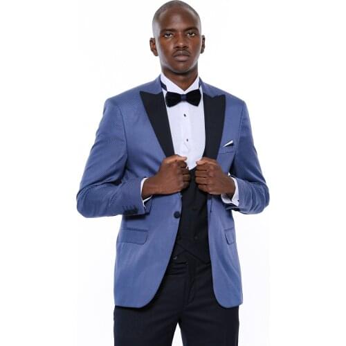 Patterned Blazer Navy Blue Mens Tuxedo