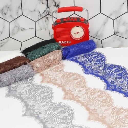 Celadon crafts 3Yards 9.5cm 9 colors option Flower Embroidered Lace Fabric Trim Ribbons DIY Sewing Handmade Materials 050025110