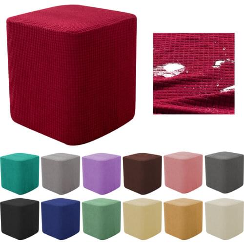 Cuboid Rectangle Ottoman Chair Footstool Seat Storage Slipcover Protector Footstool Sofa Foot Stool Seat Covers Waterproof 1pc
