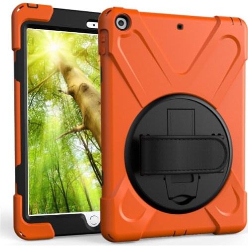 360 Rotation Kids Safe Silicone Drop Resistance Case with Wrist Strap and Kickstand for Apple iPad Pro 9.7 2016 Tablet + Stylus
