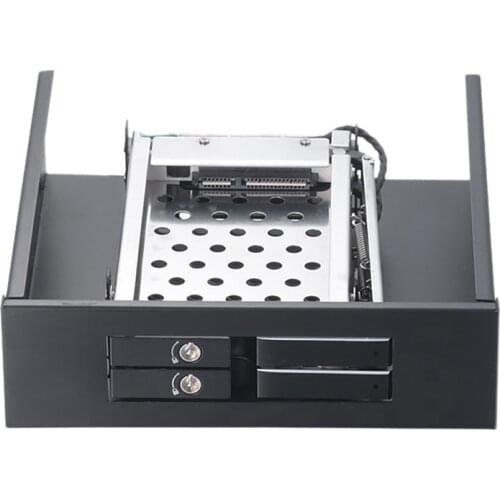 HDD SSD Docking Station Compatible Dual 2.5-Inch SATA 7-9.5mm Hard Drive Tray for Desktop PC Drive Panel 5.25 Inches