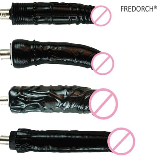 Fredorch 4PCS Super Big Black Dildo for Sex Machine A2, Accessories for love machineF2 F3 F4