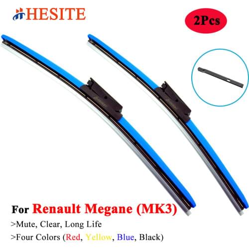 Color Windshield Frameless Hybrid Wiper Blades For Renault Megane 3 MK3 Portes Combi Van Coupe Fastback Grandtour Hatchback 24"