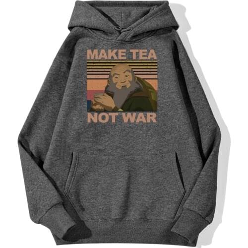 Make Tea Not War Printing Streetwear Hoodie Mens Autumn Daily Casual Male Hoodies Streetwear Hip Hop Warm Sweatshirt