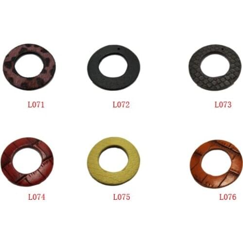 Round leather charms 43mm the hollow circle leather pendant