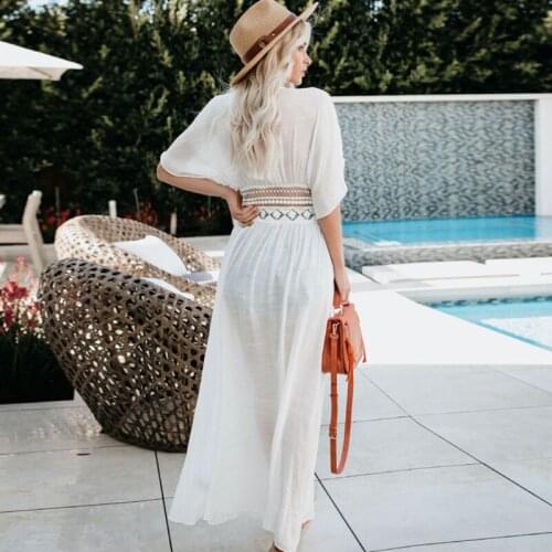 Lace Cardigan Black Dress 2021 Summer Beach Blouse Slub Waist Short Sleeve Strap White Dresses Women Party Gothic Y2k Harajuku